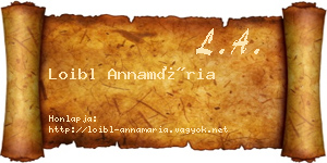 Loibl Annamária névjegykártya